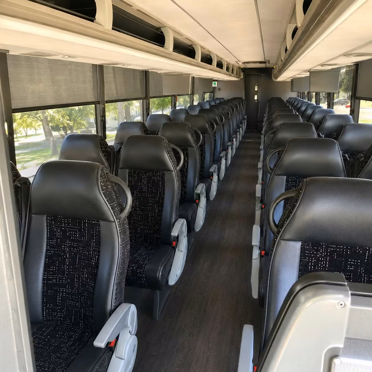 56 passenger charter bus inside