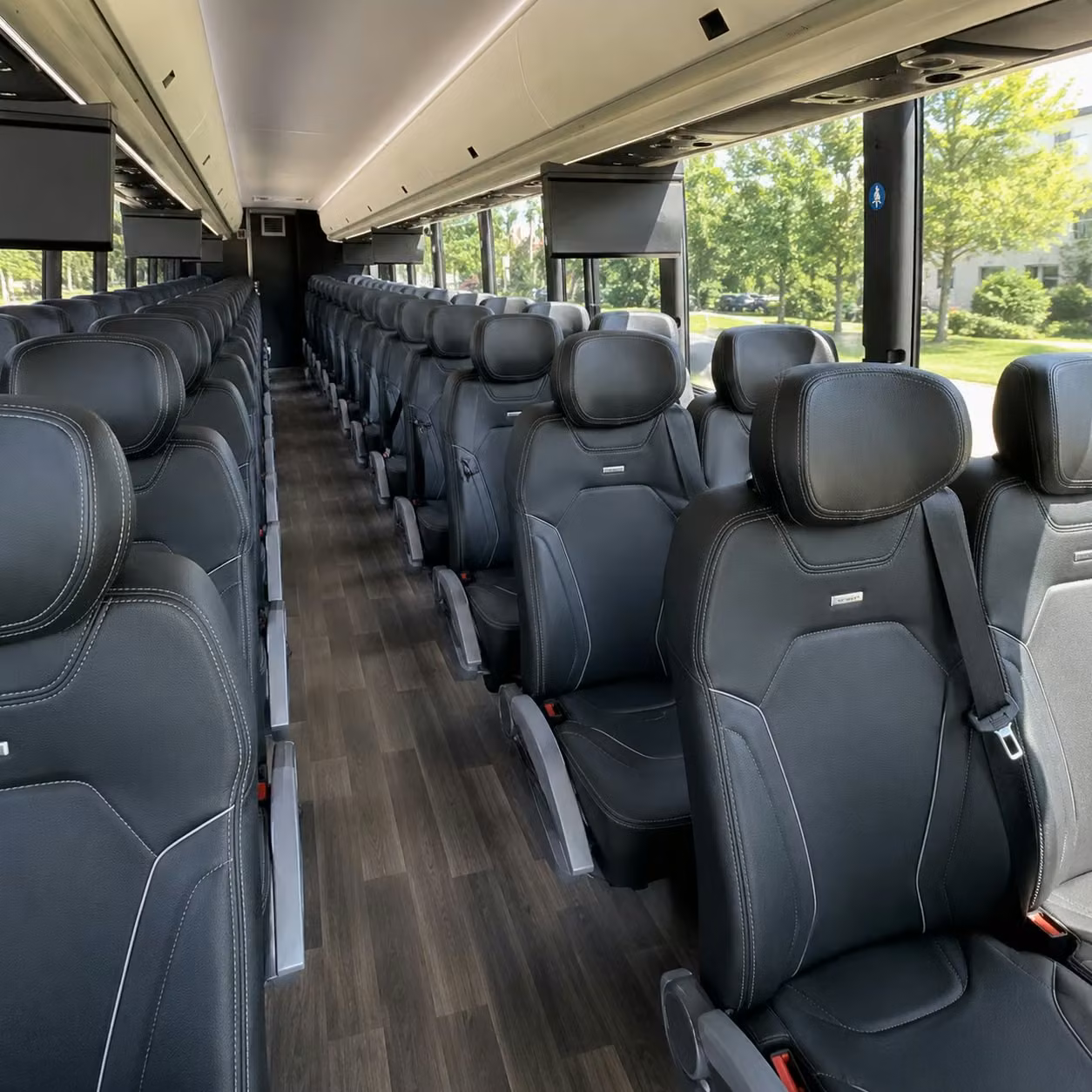 56 passenger charter bus interior